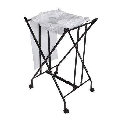 Honey Can Do Black/White No Bend Rolling Hamper