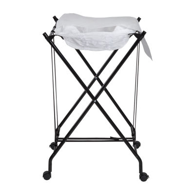 Honey Can Do Black/White No Bend Rolling Hamper