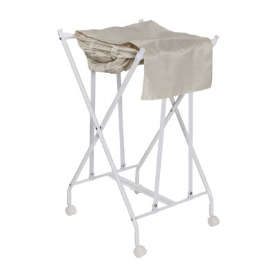 Honey Can Do White/Natural No Bend Rolling Hamper