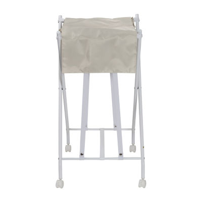 Honey Can Do White/Natural No Bend Rolling Hamper HMP09749, Color