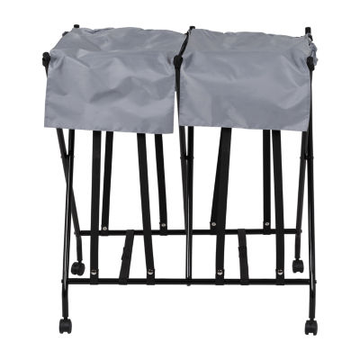 Honey Can Do Black/Grey Double No Bend Rolling Hamper HMP09750, Color