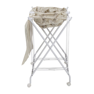 Honey Can Do White/Nat Double No Bend Rolling Hamper