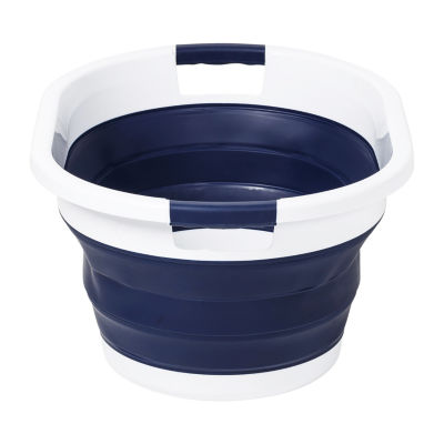 Honey Can Do Navy Blue Folding Laundry Baskets 2Pk