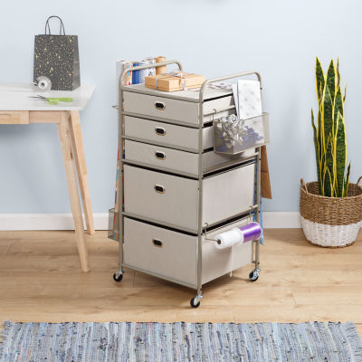 Honey Can Do Grey Gift Wrap Or Craft Storage Cart