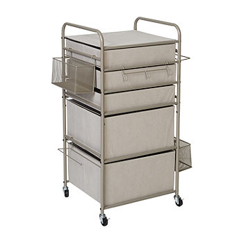 White 3-Drawer Gift Wrap or Craft Storage Cart