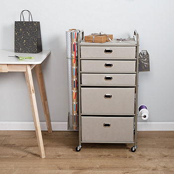 Studio Designs Gift Wrap/Craft Supply Storage Cart In White - 13260