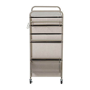 Honey-Can-Do Wrapping Paper Storage Cart with Wheels, Grey CRT-09403 Taupe