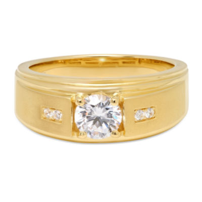 Mens 14K Gold Over Silver Cubic Zirconia Ring, Color: Gold Over Silver ...