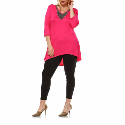 White Mark Plus Luna Womens Tunic Top
