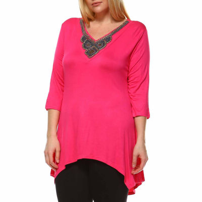 White Mark Plus Luna Womens Tunic Top