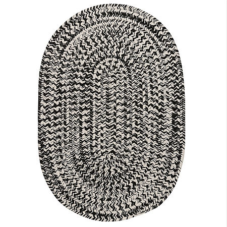 Colonial Mills Biscayne Tweed Braided Oval Rugs & Floor Coverings Reversible Indoor Outdoor Accent Rugs, One Size, Black