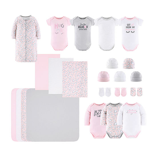 The Peanutshell 0-3m Pink Ditsy Baby Girls 23-pc. Baby Clothing Set