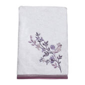 Monochromatic Black White Flower Duo Abstract Bath Towel by Joi At
