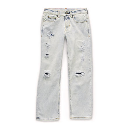 Thereabouts Little & Big Boys Adjustable Waist Straight Leg Jean, 12, Blue