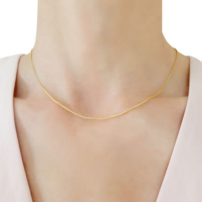 14K Gold Inch Solid Wheat Chain Necklace