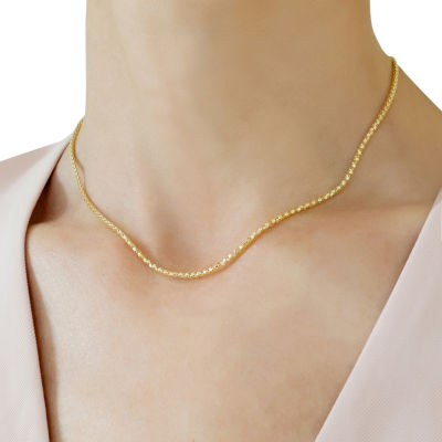 14K Yellow Gold Diamond-Cut Popcorn Chain Necklace