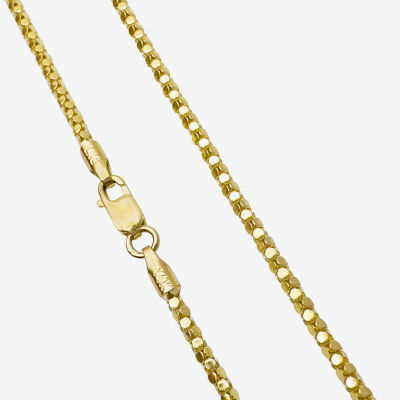 14K Yellow Gold Diamond-Cut Popcorn Chain Necklace