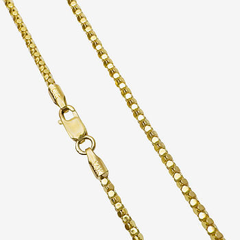 14K Yellow Gold Diamond-Cut Popcorn Chain Necklace