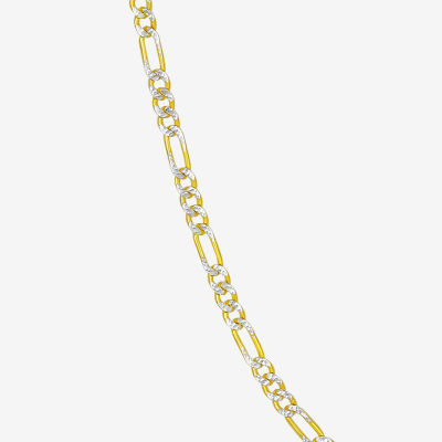 10K Gold Two-Tone 18-20" Hollow Figaro Chain