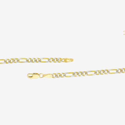 10K Gold Two-Tone 18-20" Hollow Figaro Chain