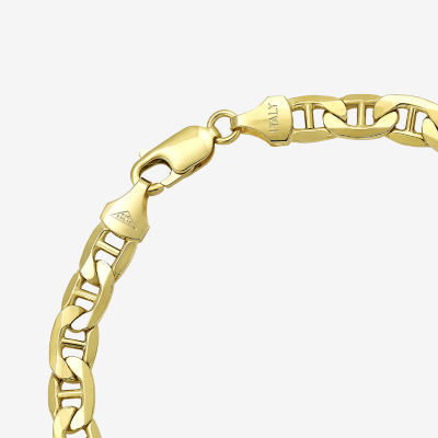 10K Yellow Gold 9" Hollow Mariner Chain Bracelet