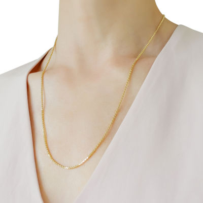 14K Gold Inch Hollow Box Chain Necklace