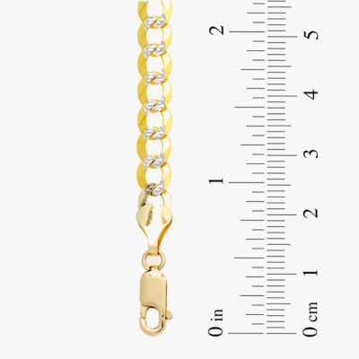 14K Gold 8 1/2 Inch Solid Curb Chain Bracelet