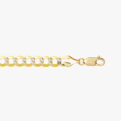 14K Gold 8 1/2 Inch Solid Curb Chain Bracelet