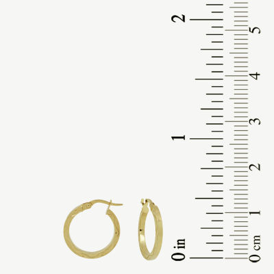 14K Yellow Gold Diamond-Cut 20mm Hoop Earrings