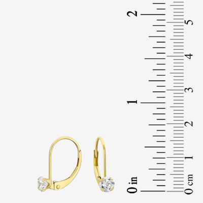 White Cubic Zirconia 14K Gold Drop Earrings