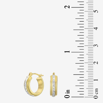 14K Two Tone Gold 12.5mm Hoop Earrings