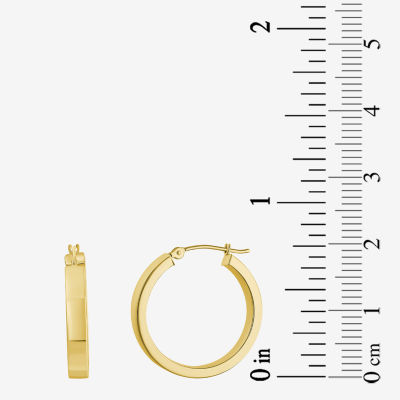 14K Yellow Gold 25mm Tube Hoop Earrings  