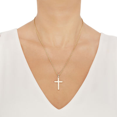 Mens 14K Gold Cross Pendant