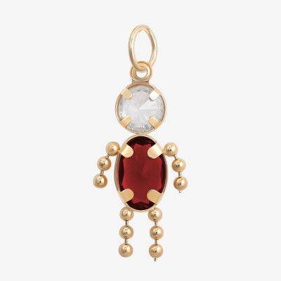 10K Gold January Birthstone Babies Boy Charm