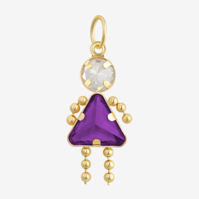 10K Gold February Birthstone Babie Girl Charm