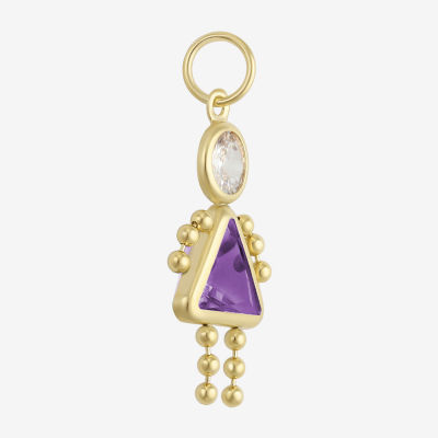 10K Gold February Birthstone Babie Girl Charm