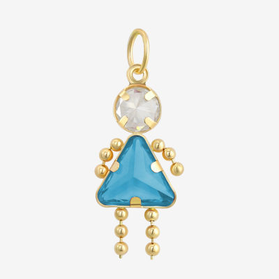 10K Gold March Birthstone Babies Girl Charm