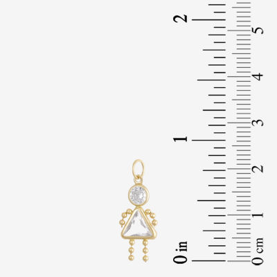 10K Gold April Birthstone Babies Girl Charm