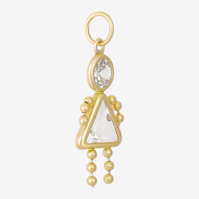 10K Gold April Birthstone Babies Girl Charm