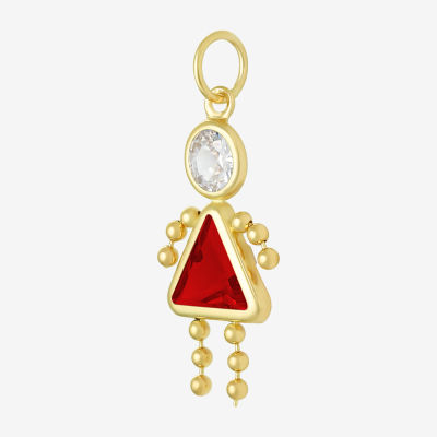 10K Gold July Birthstone Babies Girl Charm