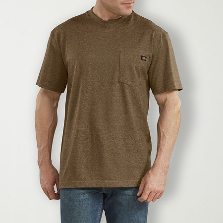 Dickies Heavyweight Mens Crew Neck Short Sleeve Pocket T-Shirt, Medium, Brown