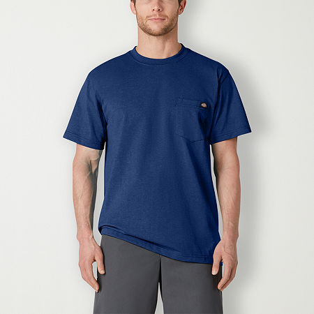 Dickies Heavyweight Heather Mens Crew Neck Short Sleeve Pocket T-Shirt, Medium, Blue
