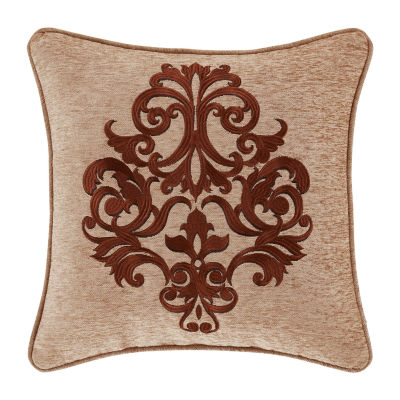 J Queen Sandstone Beige Square Embellished Decorative Throw Pillow 18W x  18L – Latest Bedding