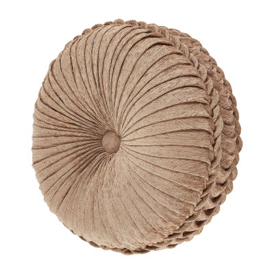 Queen Street Lakeview Beige Tufted Round Throw Pillow