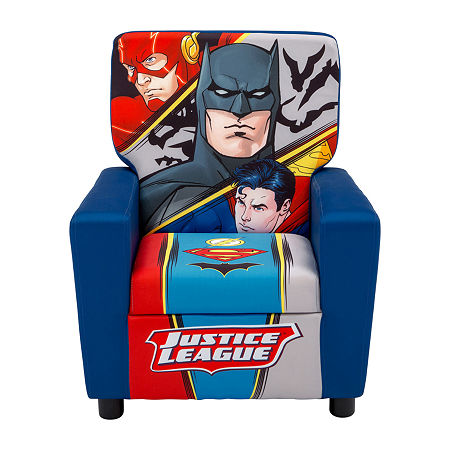 Marvel Justice League High Back Upholstered Kids Chair, One Size, Blue