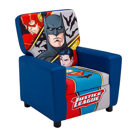 Marvel Justice League High Back Upholstered Kids Chair, One Size, Blue