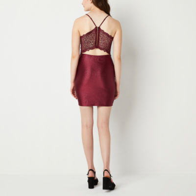 Emerald Sundae Womens Sleeveless Glitter Bodycon Dress Juniors