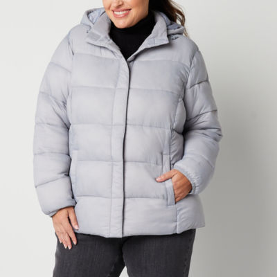 St. John's Bay Womens Plus Midweight Puffer Jacket - JCPenney