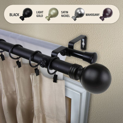 Rod Desyne Globe 1" Adjustable Double Curtain Rod