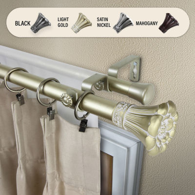 Rod Desyne Blossom 1" Adjustable Double Curtain Rod